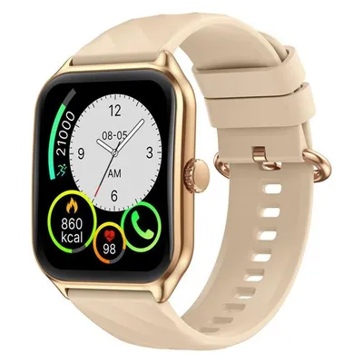 Zeblaze GTS 4 WiFi 1.94" AMOLED Gold Metallgehäuse Silikonarmband Beige Pulsmesser Laufzeit