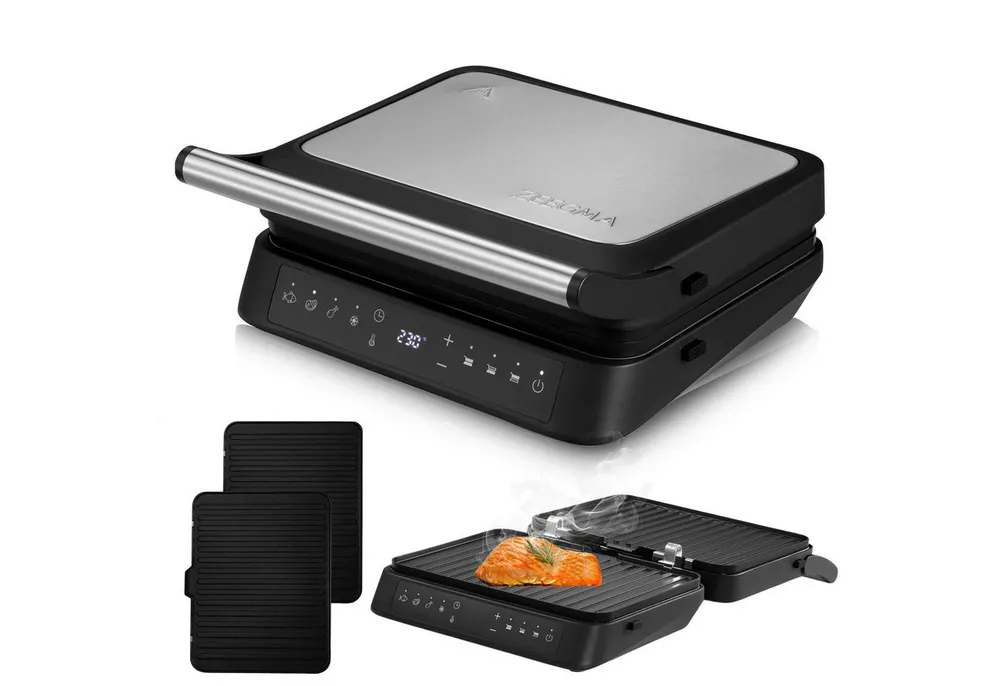Zeegma Kontaktgrill GRILL CHEF 3.0, 2000 W, 2000 W/4 Programme/abnehmbare Platten/180°/Timer