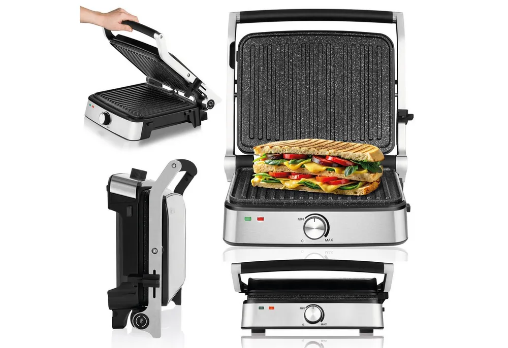 Zeegma Kontaktgrill GRILL CHEF EASY, 2000,00 W, 1345 cm² Grillfläche/LED-Temperaturanzeige/Fettauffangschale