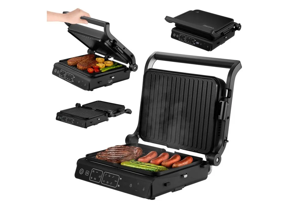 Zeegma Kontaktgrill GRILL MASTER, 2000 W, 2000 W/10 Programme/Nadelthermometer/180°/Timer