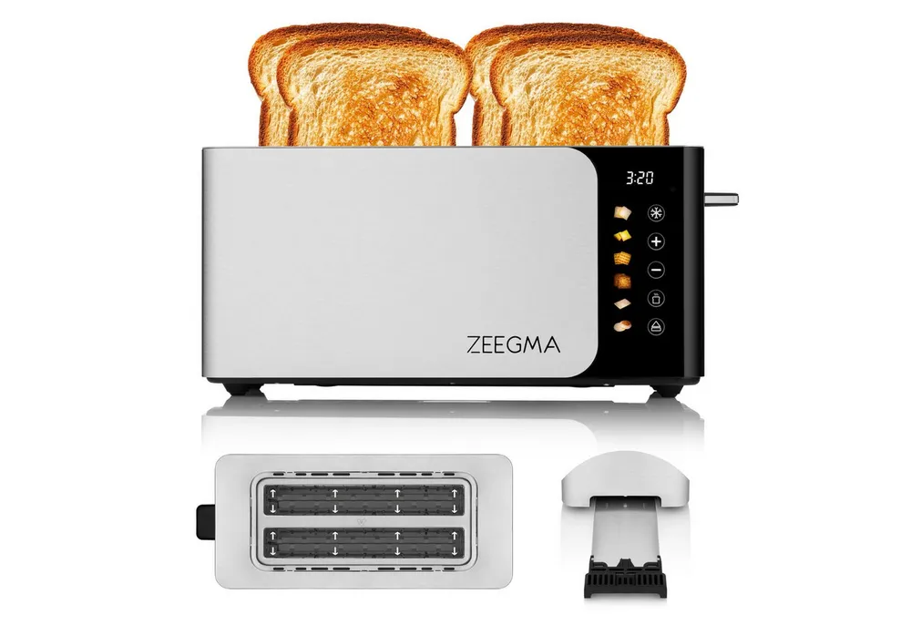 Zeegma Toaster TOSTEE CHEF SMART, 4 kurze Schlitze, für 4 Scheiben, 1500 W, LED-Display/Touch-Bedienfeld/1500 W/4 Toasts