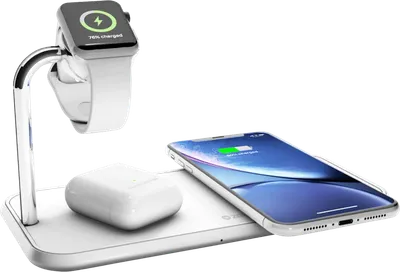 ZENS Dual & Apple Watch Aluminium kabelloses Ladegerät 10 W Weiß