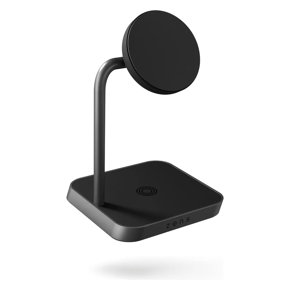 Zens Office Charger 2 - Duo-Ladestation für den Schreibtisch mit Qi2 - Schwarz