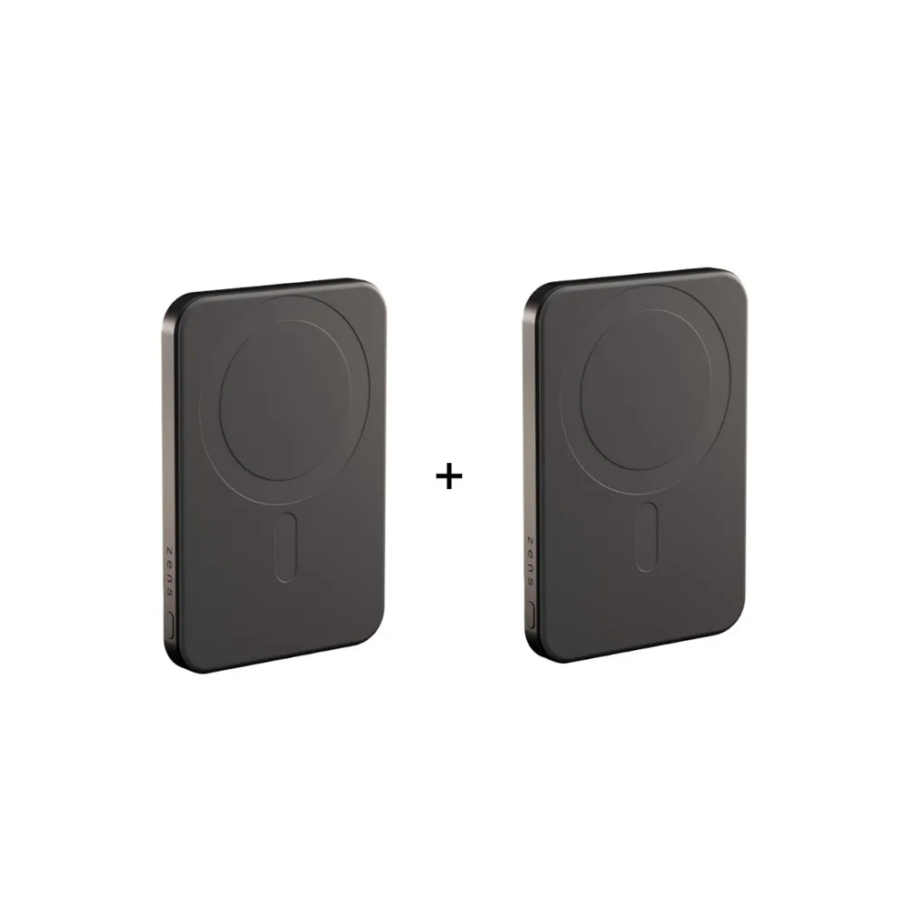 Zens Powerbank Pro 1 - Schlanker Zusatzakku mit 5.000 mAh, 15W - 2er-Set