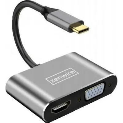 USB-C Hub 4-in-1 Zenwire HDMI 4K VGA USB 3.0 Power Delivery 87W