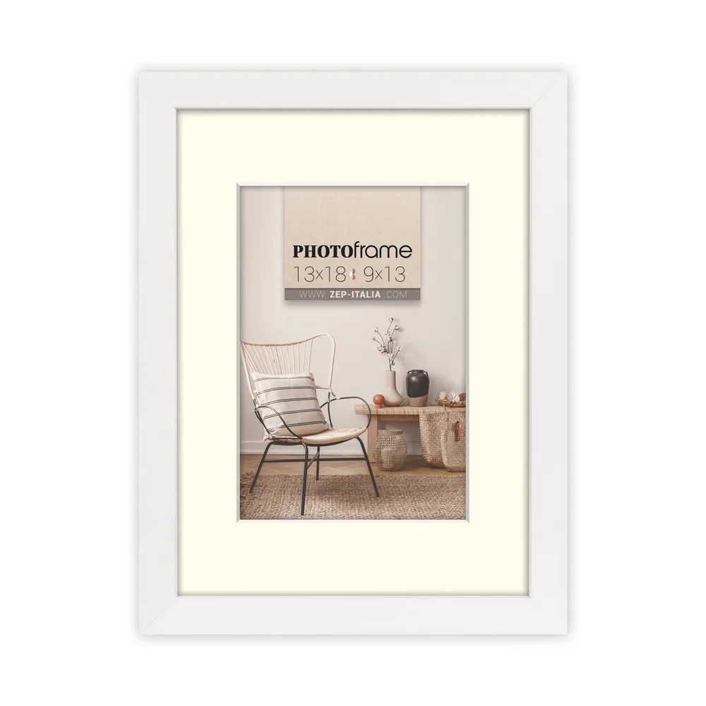 ZEP Holzrahmen V4557W Malmo White 13x18cm weiss