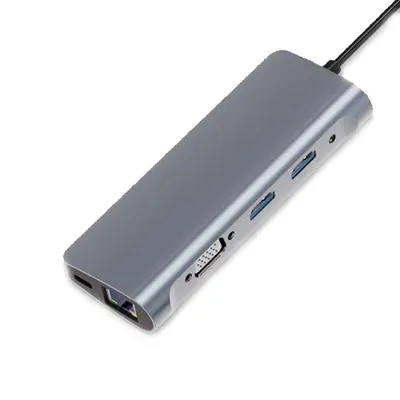 Zero-Max ZM-BYL-2120 USB-C auf USB/VGA/HDMI/RJ-45/SD/microSD/PD Dock