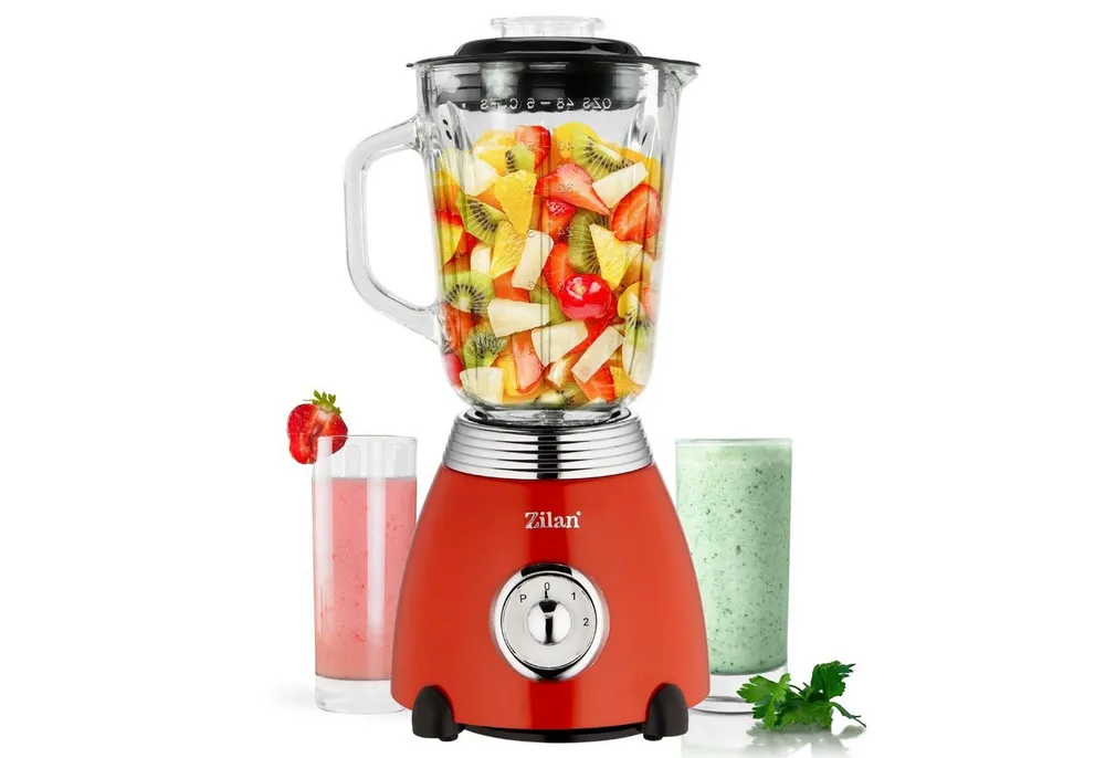 Zilan Standmixer ZLN-7057, 500 W, 1.5 Liter Glas Mixkrug,6-Fach Messer,5 Geschwindigkeitsstufen,BPA-Frei