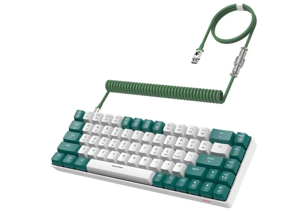 ZIYOU LANG T8 60% Mechanische Gaming-Tastatur,68 Tasten TKL mit Kompaktem Layout, Gaming-Tastatur (Kompaktem Layout,18 RGB,Anti-Ghosting,USB-C Spiralkabel,für PC,Mac)