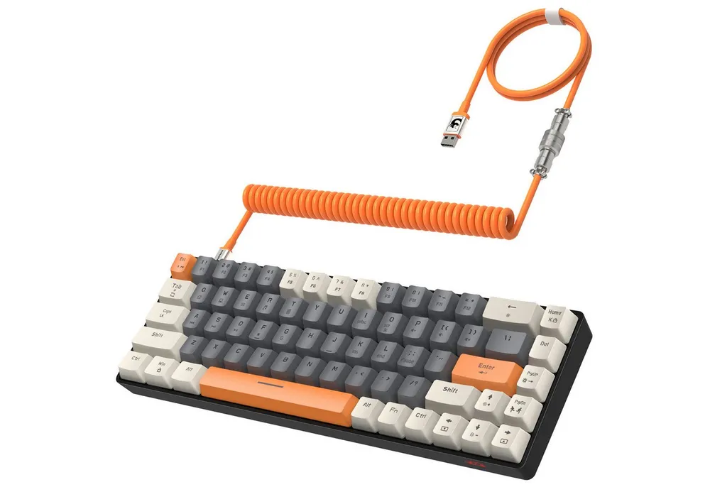 ZIYOU LANG T8 60% Mechanische Gaming-Tastatur,68 Tasten TKL mit Kompaktem Layout, Gaming-Tastatur (Kompaktem Layout,18 RGB,Anti-Ghosting,USB-C Spiralkabel,für PC,Mac)