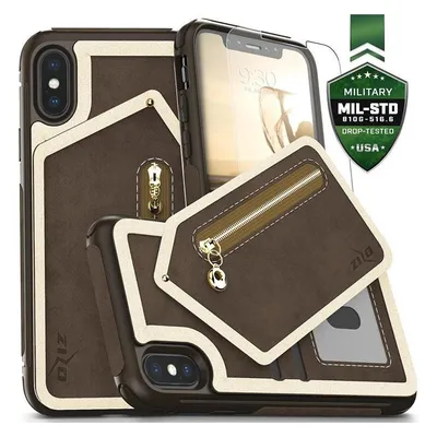 Zizo Apple iPhone X Wallet-Hülle mit Reissverschluss (Apple iPhone X)