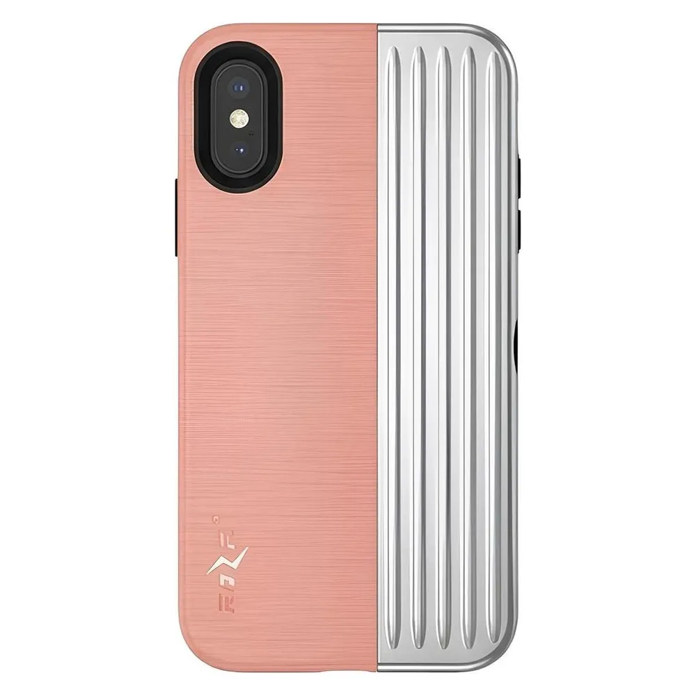 Zizo Retro Series - Wallet Back with Magnetic Closure and Built-In Kickstand for iPhone Xs / X (Peac