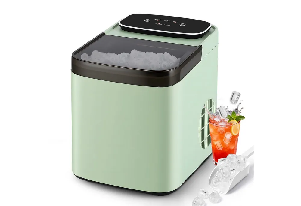 ZMH Eiswürfelmaschine Eiswürfelmaschine 14kg/24h, 9 Eiswürfel in 6 Min, 1,3L, 1,3 Liter Eiswürfelbereiter 9 Eiswürfel in 6 Minuten 125W