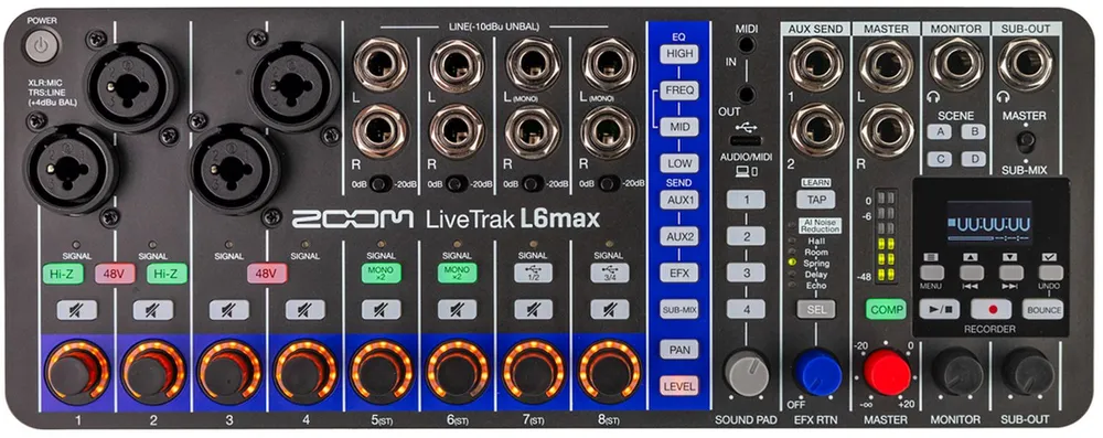 Zoom LiveTrak L-6max digitales Mischpult