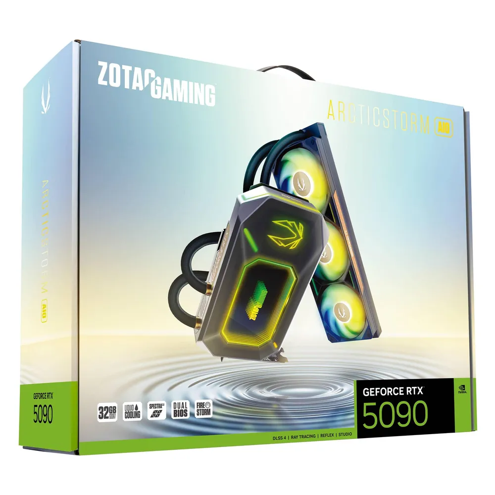 Tarjeta Gráfica Zotac GAMING GeForce RTX 5090 ARCTICSTORM AIO 32GB GDDR7 Reflex 2 RTX AI DLSS4