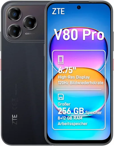 ZTE V80 Pro 8+256GB Smartphone (17,14 cm/6,75 Zoll, 256 GB Speicherplatz, 108 MP Kamera)