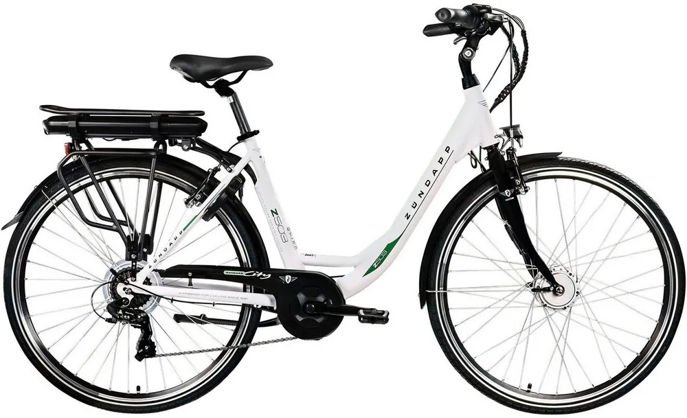 Zündapp E-Bike Cityrad Z503, 7 Gang Shimano Tourney RD-TY21 Schaltwerk, Kettenschaltung, Frontmotor, 536 Wh, Pedelec, Elektrofahrrad für Damen u. Herren