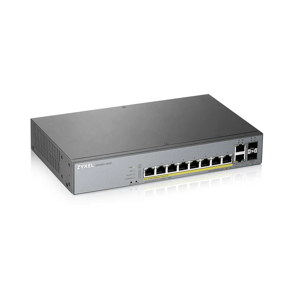 Switch Managed Zyxel GS1350-12HP 8 PoE Gigabit Ports + 2 SFP