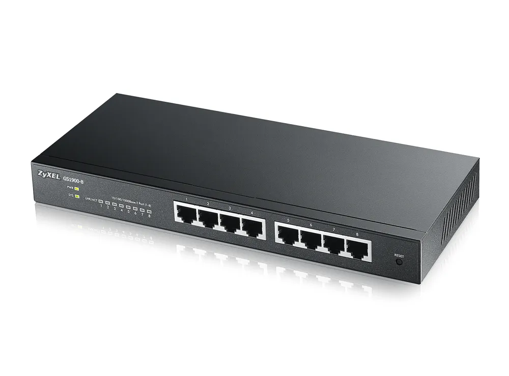 Zyxel GS1900-8 Managed L2 Gigabit Ethernet (10/100/1000) Schwarz