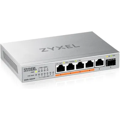 Zyxel XMG-105HP Unmanaged 2.5G Ethernet (100/1000/2500) Power over Ethernet (PoE) Silber