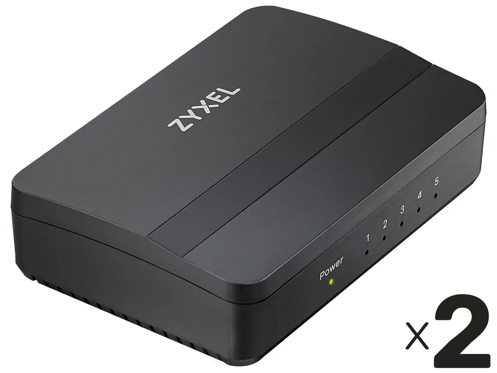 ZYXEL, Netzwerk-Switch, GS-105S v2, 10/100/1000 Mbit/s, 5Port, 2er Pack